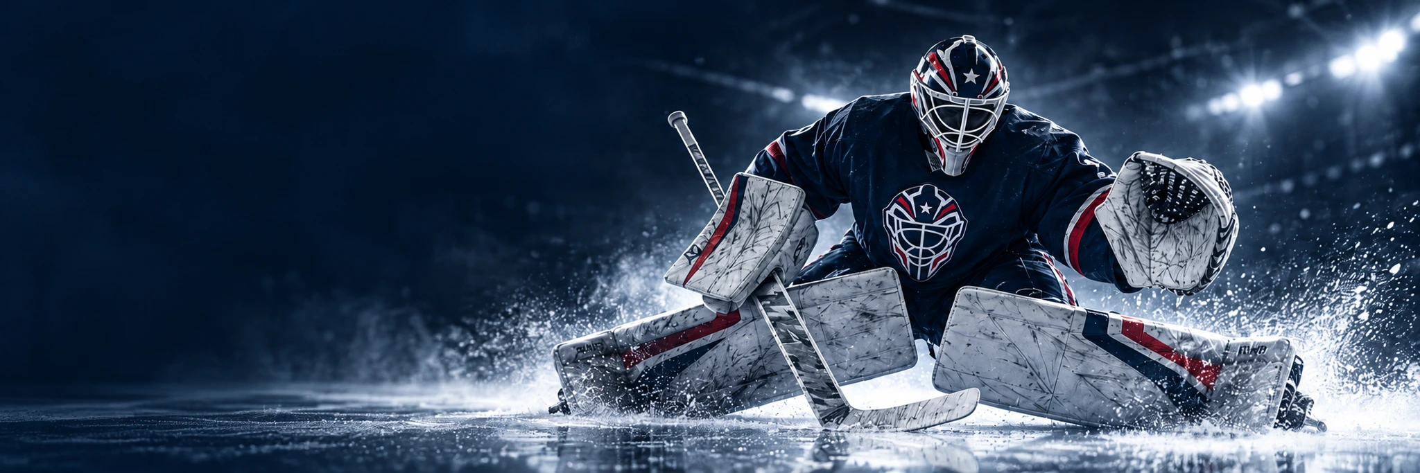 Illustrative goaltender artwork